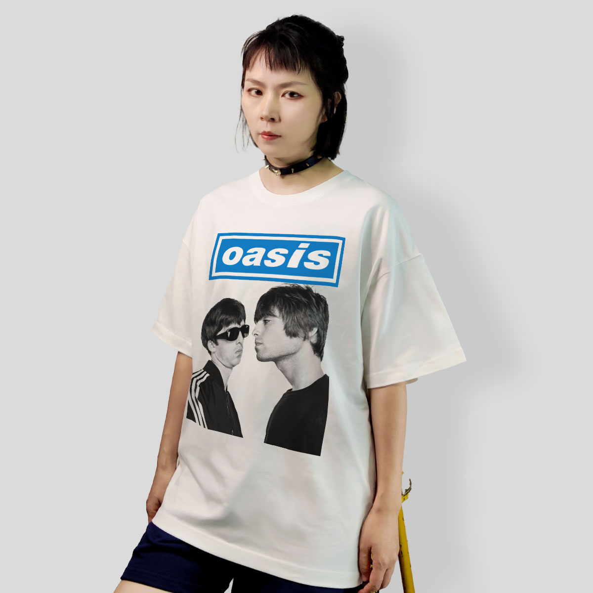 英伦摇滚Oasis绿洲乐队Liam男女全棉纯棉做旧无袖上衣纯棉短袖T恤