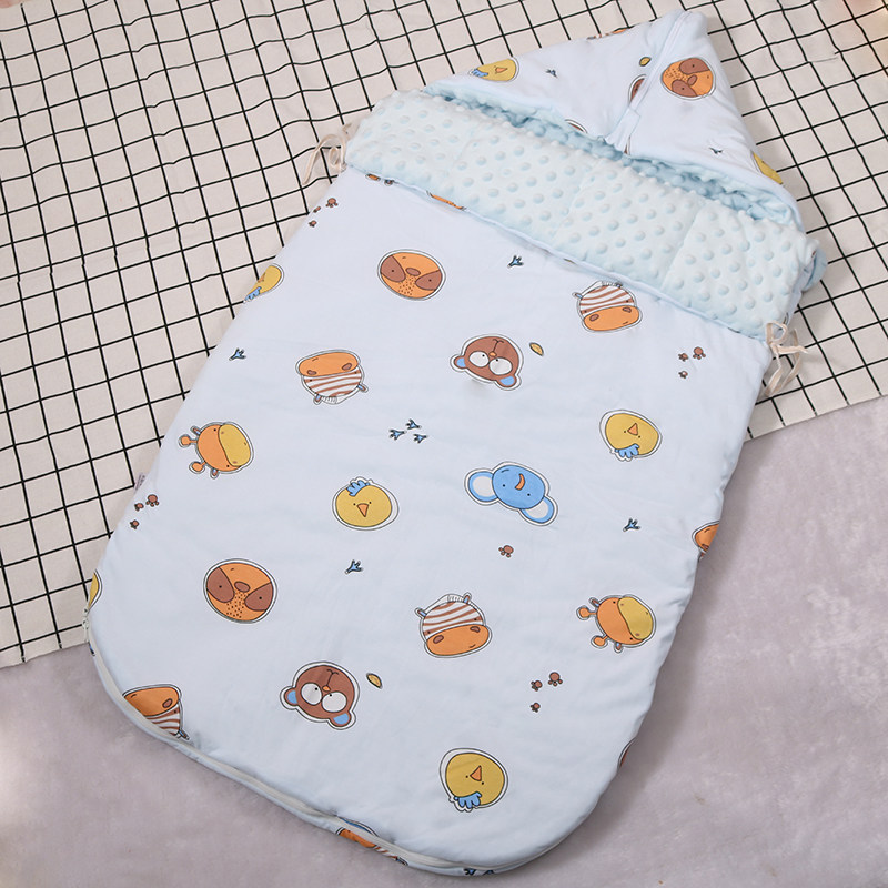 春秋冬宝宝多功能睡袋外出抱被夹棉豆豆绒包被一体纯棉婴儿童用品