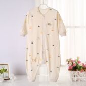 婴儿纯棉睡袋夏季 宝宝连体睡衣 保暖分腿防踢被空调房儿童春秋薄款