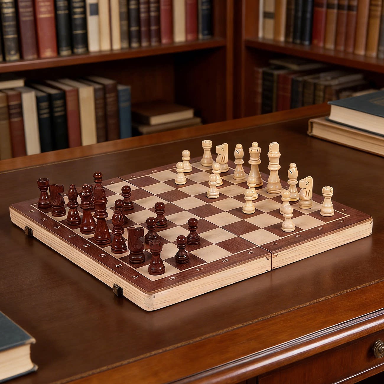 木制国际象棋套装可折叠棋盘带磁国际象棋