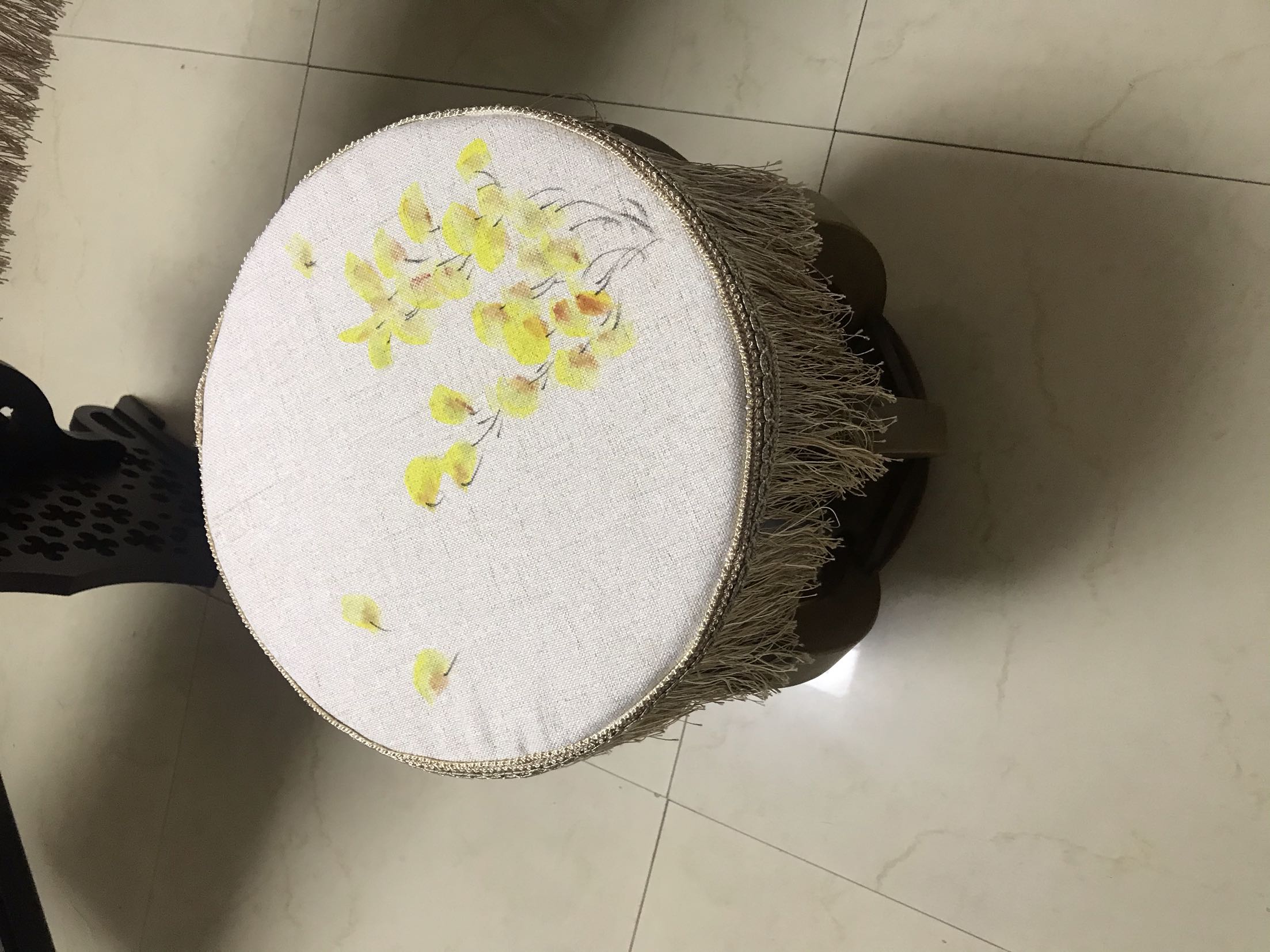 私人定制手绘经典古筝罩防尘白色加厚棉麻银杏古筝罩