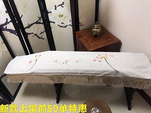 私人定制手绘经典 荷花高档古筝罩 防尘白色加厚棉麻古筝罩 古筝罩