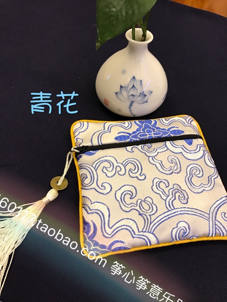 古筝指甲 收纳包 中国风手工绣花荷包