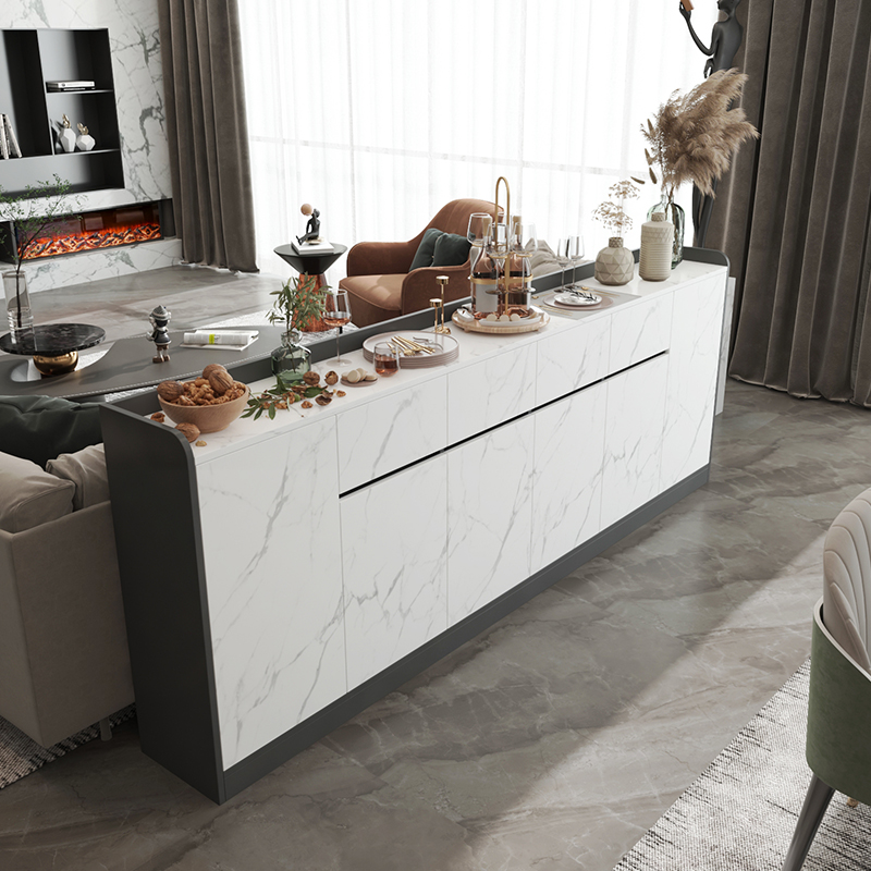 沙发背柜横厅岩板餐边柜超薄30cm