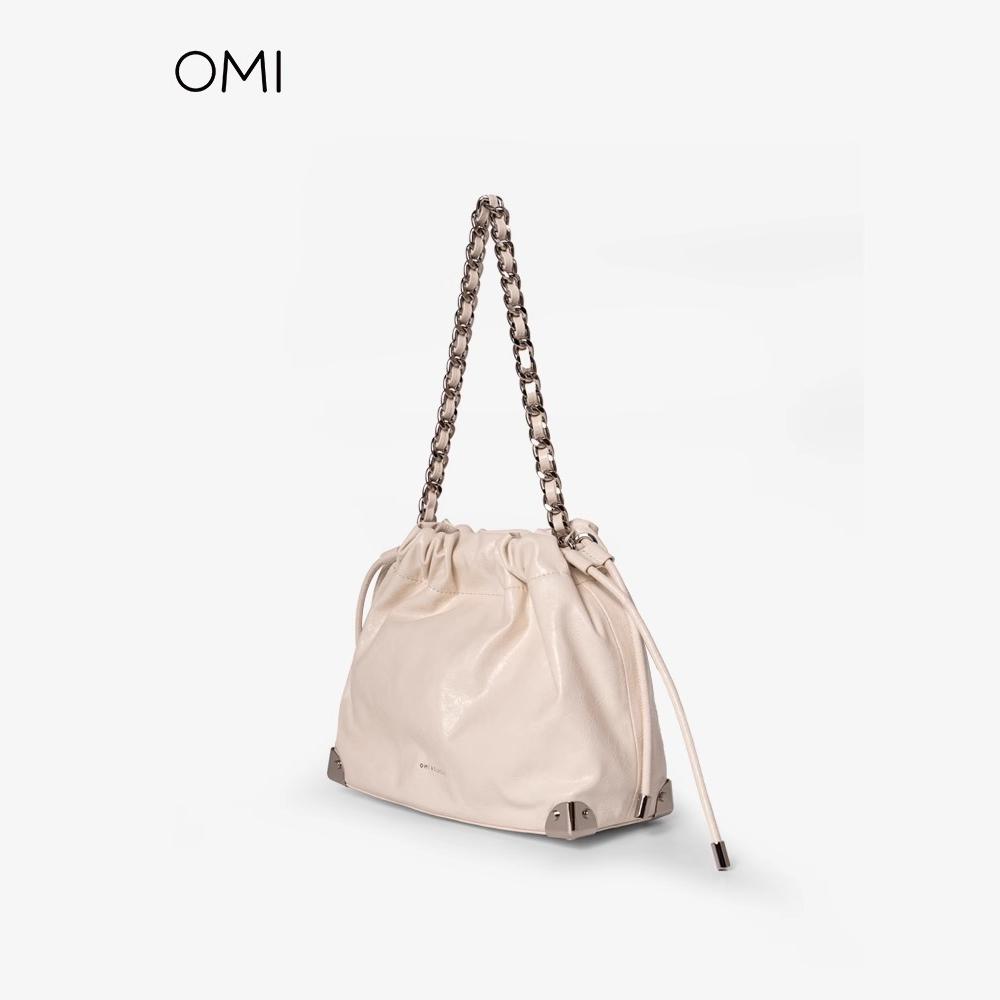 单肩女包欧米时尚小众褶皱托特包