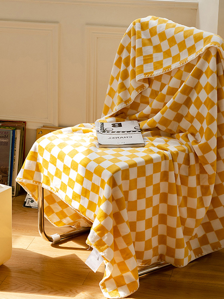 담요 바둑판 우유 벨벳 작은 담요 사무실 낮잠 소파 담요 싱글 및 더블 시트 산호 벨벳 커버 담요 겨울