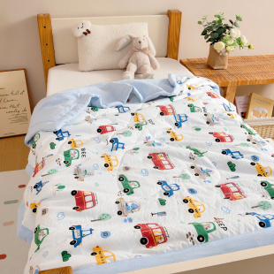 水洗棉儿童夏凉被幼儿园午睡夏被非全棉纯棉学生空调被薄被子被芯