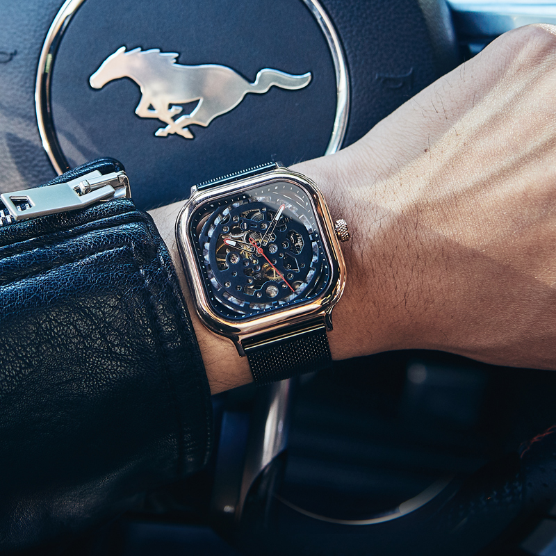 尼尚手表镂空男士机械表