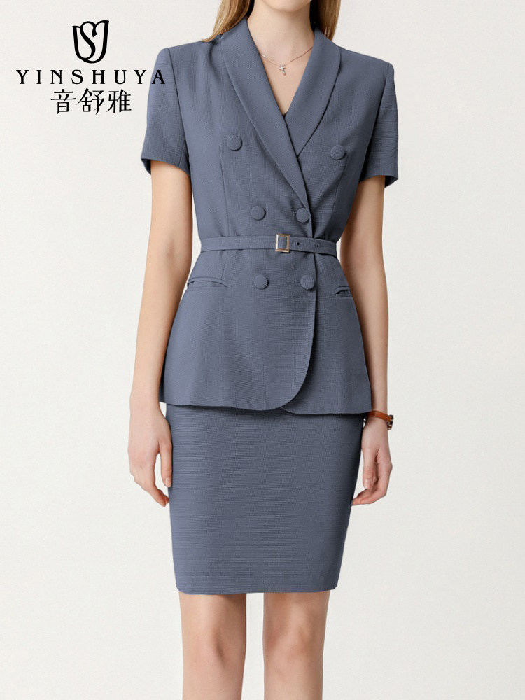 SUIT SUIT WOMENS SUMMER TEMPERAMENT ORANGE SUIT SLIM PROFESSIONAL WEAR FORMAL WEAR FASHION FOREIGN STYLE HIGH-END WORK CLOTHES