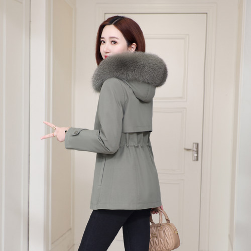 海宁派克服女2024新款短款懒兔毛