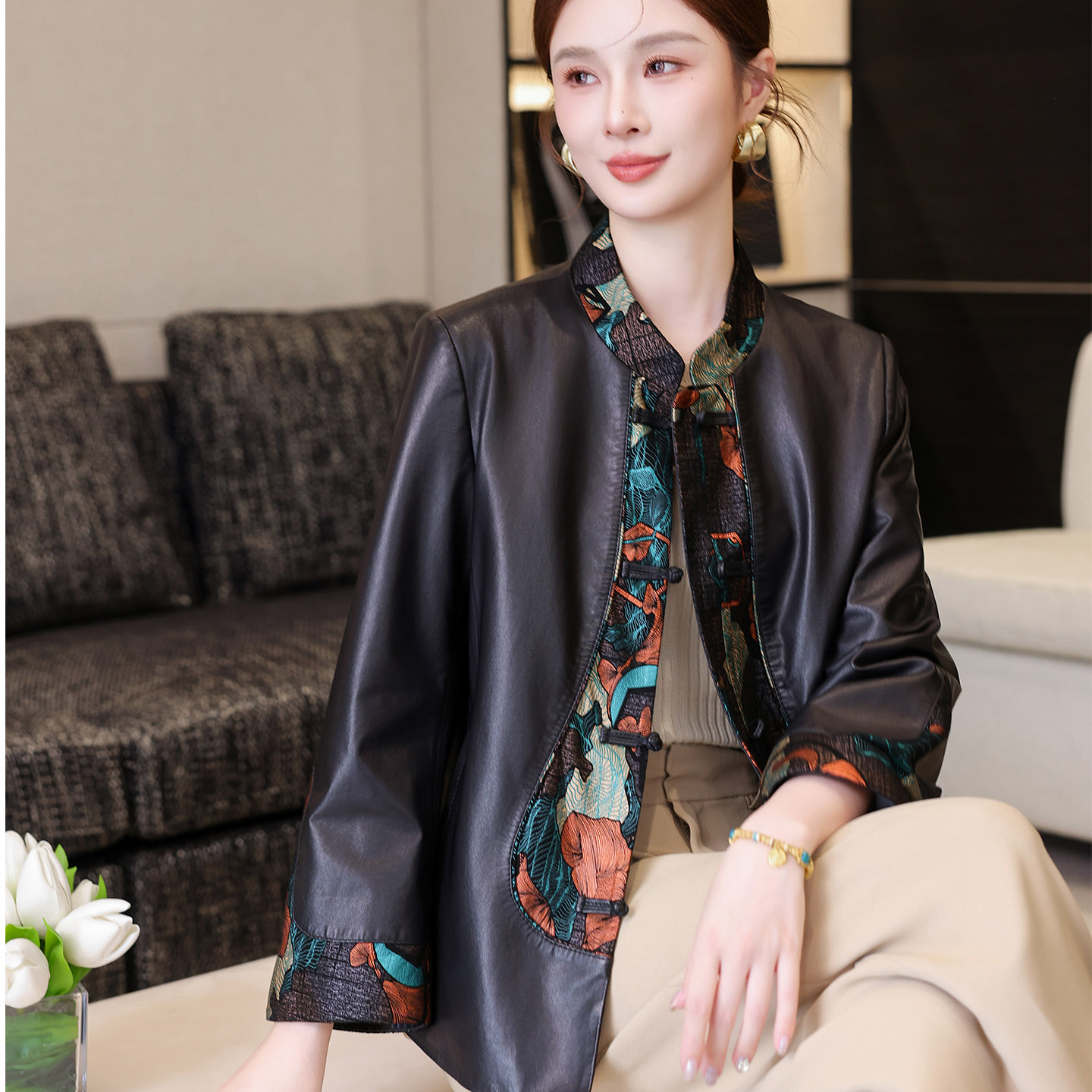 高端植鞣真皮皮衣女2025新款