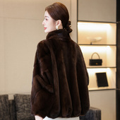 水貂皮大衣女士2025新款 海宁整貂毛皮草裘皮外套 短款 冬季 立领时尚