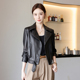 薇蔓娜海宁真皮皮衣女短款 机车夹克宽松绵羊皮单外套 2025秋冬新款