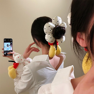 丸子头发饰高级感轻奢风头绳 米奇屁股波点大肠发圈女2025网红爆款