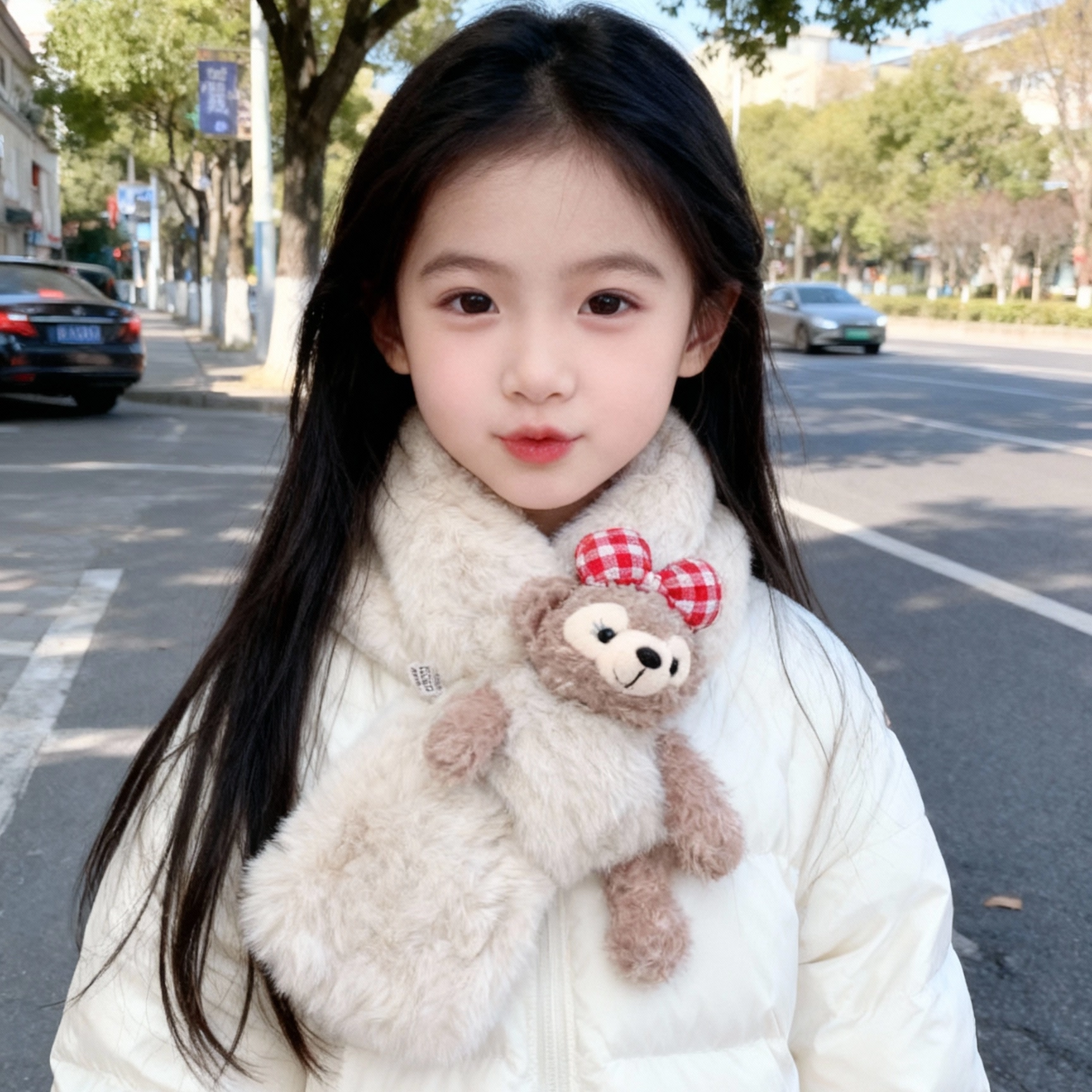 可爱小熊毛绒儿童围巾女2025新款秋冬季保暖交叉护颈防寒卡通围脖,服饰配件/皮带/帽子/围巾,围巾/丝巾/披肩,淘宝优惠券,粉丝福利购,淘宝优惠卷