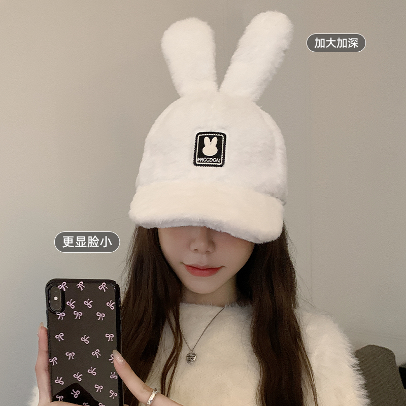 【秋冬bi备】加厚毛绒兔耳朵帽子