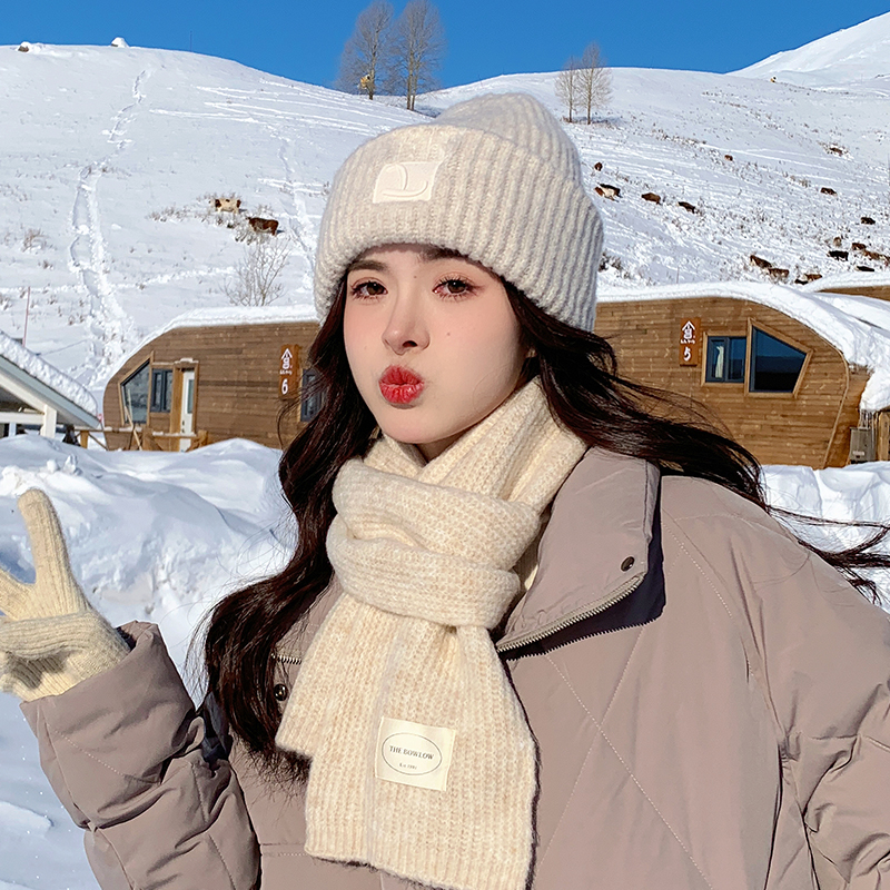 大头围帽子女秋冬季显脸小毛线帽