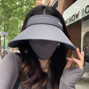 UPF50 大帽檐防晒帽女uv防紫外线双层空顶遮阳帽子遮脸太阳帽 夏季