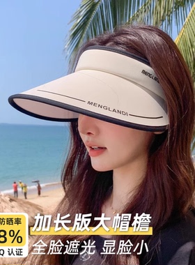 2026新款空顶防晒帽女防紫外线夏季冰丝遮阳帽骑车大帽檐太阳帽子
