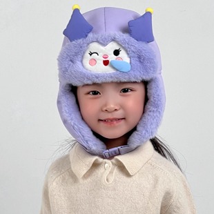 儿童帽子围巾一体男宝宝冬季加厚保暖雷锋帽防风护耳可爱防寒棉帽