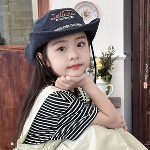 儿童牛仔帽百搭男孩女童2025春秋户外旅游大帽檐遮阳防晒渔夫帽子
