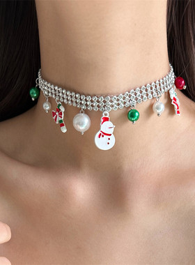 【个性辣妹风】白色雪人项链