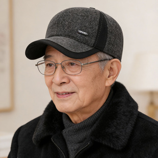 保暖中年人帽子2025新款加厚爷爷爸爸姥爷保暖防寒加厚加绒棒球帽