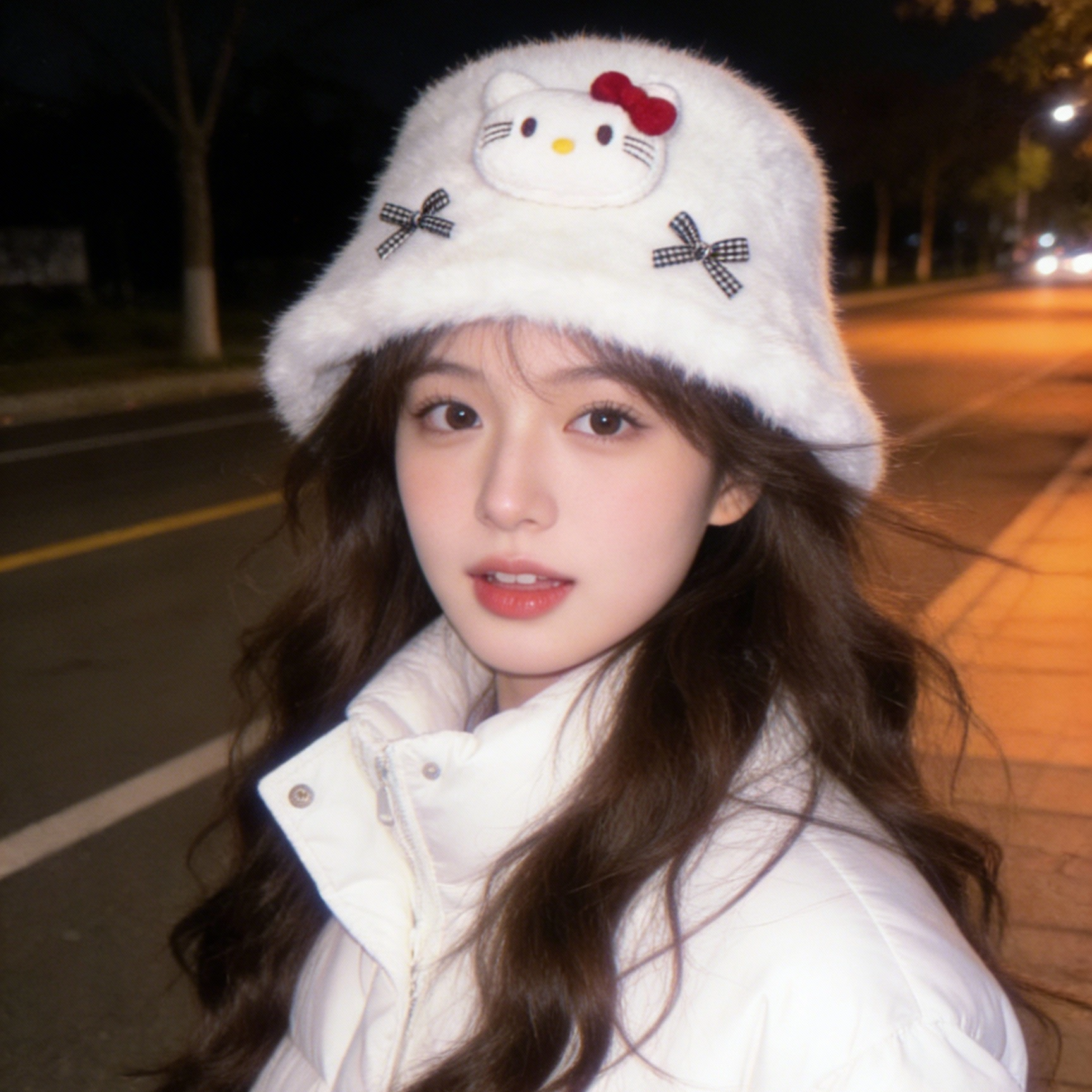 可爱卡通KT猫毛绒渔夫帽女2025新款冬季保暖显脸小帽子大头围盆帽,服饰配件/皮带/帽子/围巾,帽子,淘宝优惠券,粉丝福利购,淘宝优惠卷