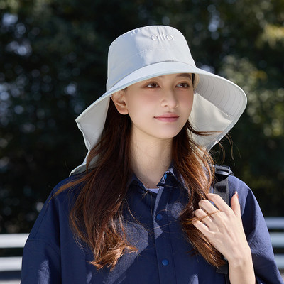 夏季大檐防晒护颈登山女款帽子