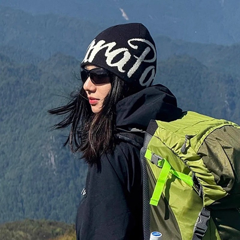 山系针织帽女大头围显脸小