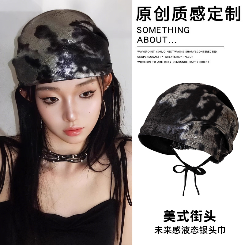 【美式辣妹风】水墨染头巾帽子