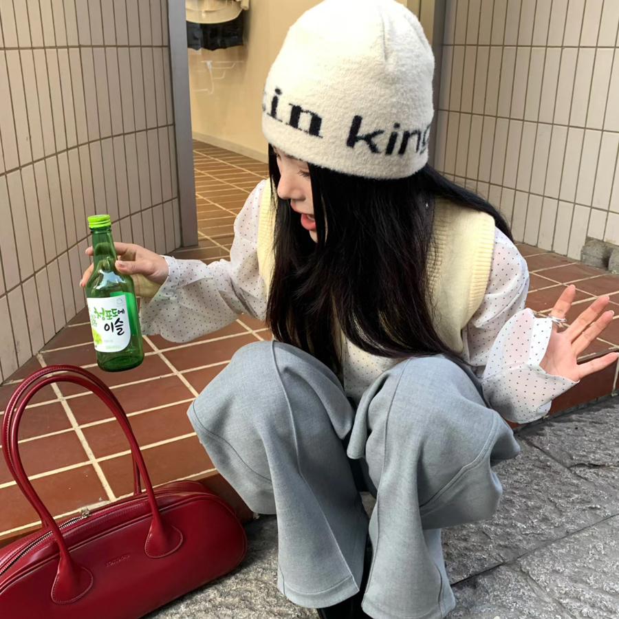 【ins风】个性字母毛线帽冷帽