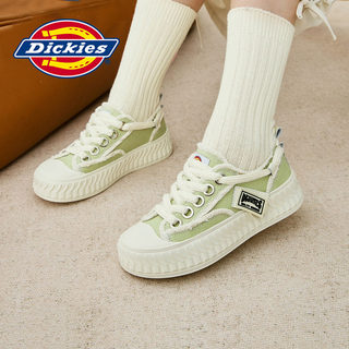 Dickies牛油果绿帆布鞋女生夏季新款韩版休闲小白鞋厚底板鞋女鞋