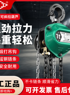 沪工可斜拉手拉葫芦1吨2/3/5吨t6米小型滑轮吊机起重手动倒链葫芦