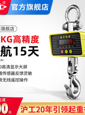 沪工工业电子吊秤小型防撞吊钩秤行车行吊吊称1t3/5/10/20T吨吊磅