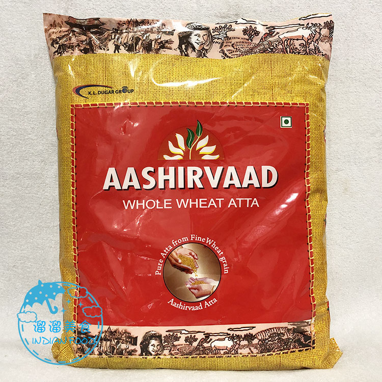 INDIAN FOOD 印度 AASHIRVAAD chakki atta wheat flour 全麦面粉