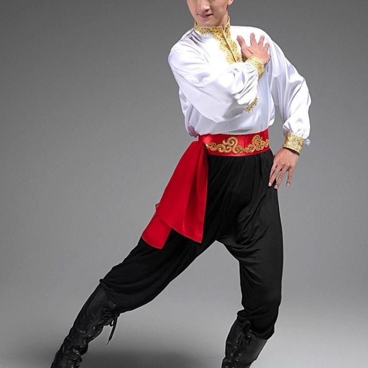 维吾尔族舞蹈演出服男士学生