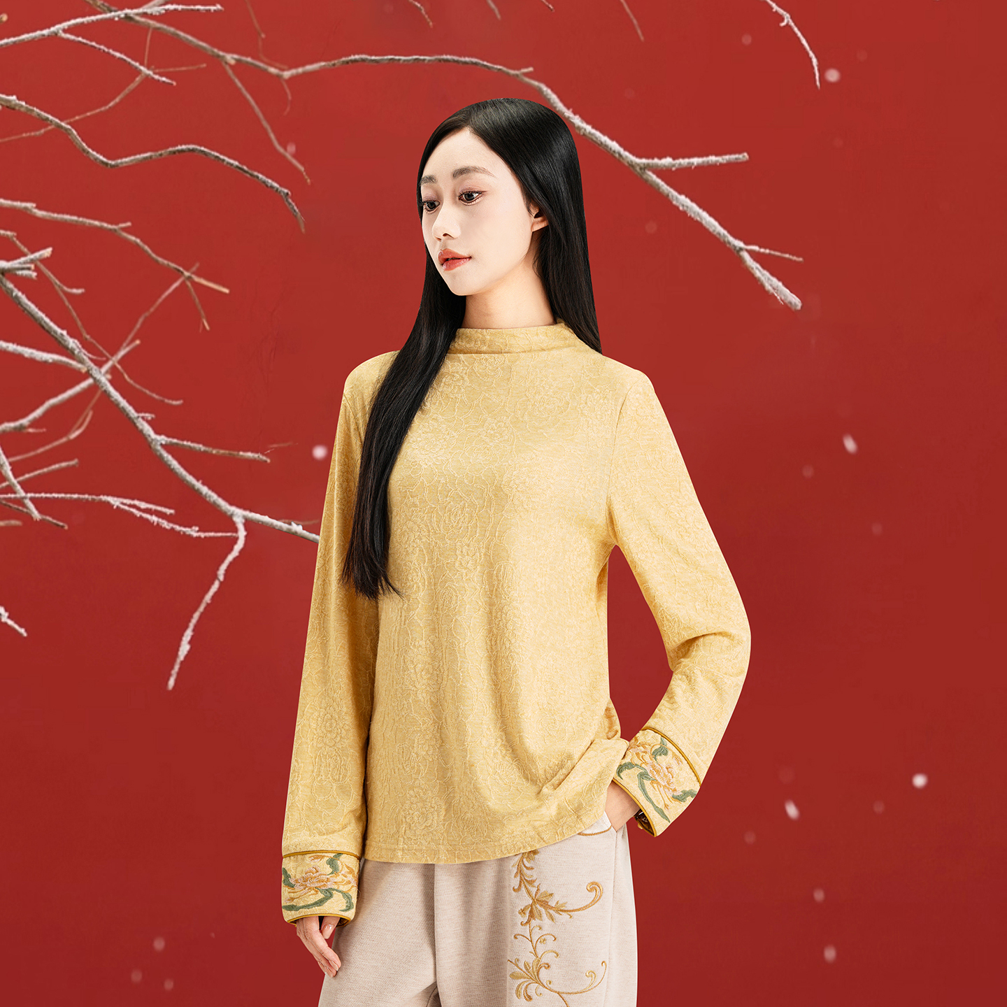 CHSSNIKE新中式高领打底衫女新款