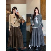 胖mm甜美慵懒风绣花小猫软糯毛衣长袖 秋冬新款 上衣 女装 小吉家大码