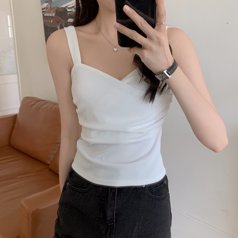 大码白色吊带背心