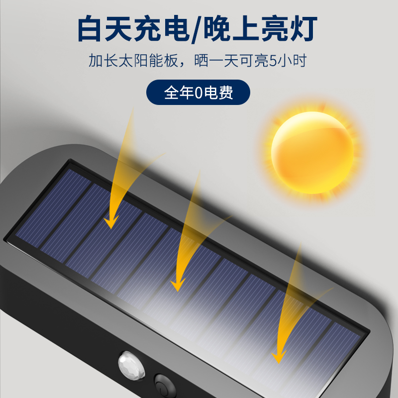 太阳能灯壁灯投光户外防水室外家用门柱庭院灯农村照明路灯