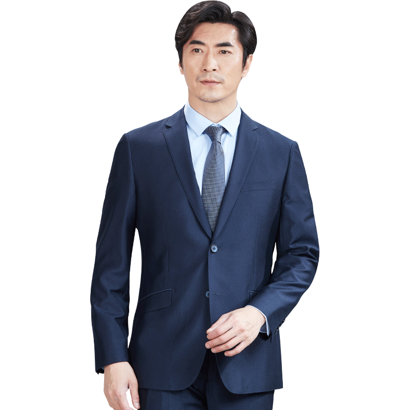 红都西装套装男士青年蓝黑色上班