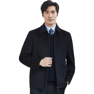 红都男装中老年男士羊毛夹克秋冬新款商务休闲翻领爸爸装毛呢外套