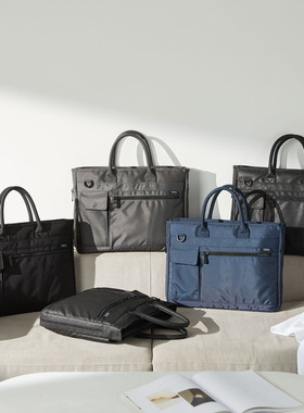 日本山业SANWA笔记本电脑包14/15.6英寸男款休闲单肩手提两用公文包背包上班族拎包三用防震防水商务尼龙