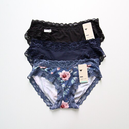 女三角裤性感蕾丝边莫代尔全棉裆