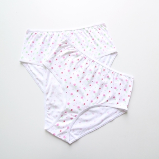 微瑕疵女士内裤纯棉高腰加大加肥胖MM碎花三角裤中老年宽松短裤头