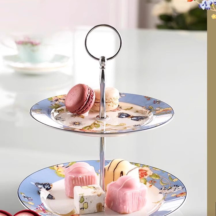 英国Aynsley安斯丽小屋花园温莎双层甜品台水果盘蛋糕甜品点心架