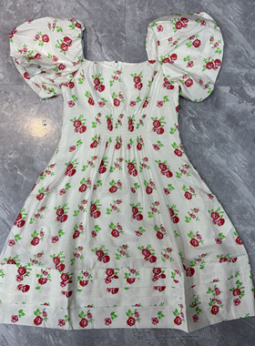 8.10MI..MA 莱赛尔面料 春夏女印花巴里纱碎花长款连衣裙