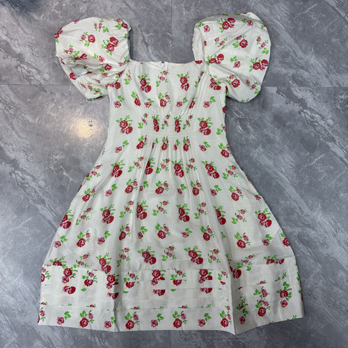 8.10MI..MA 莱赛尔面料 春夏女印花巴里纱碎花长款连衣裙