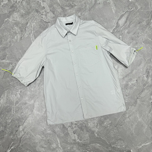 纯棉水洗多口袋复古日系中袖 推荐 宽松衬衣 森m 7.20